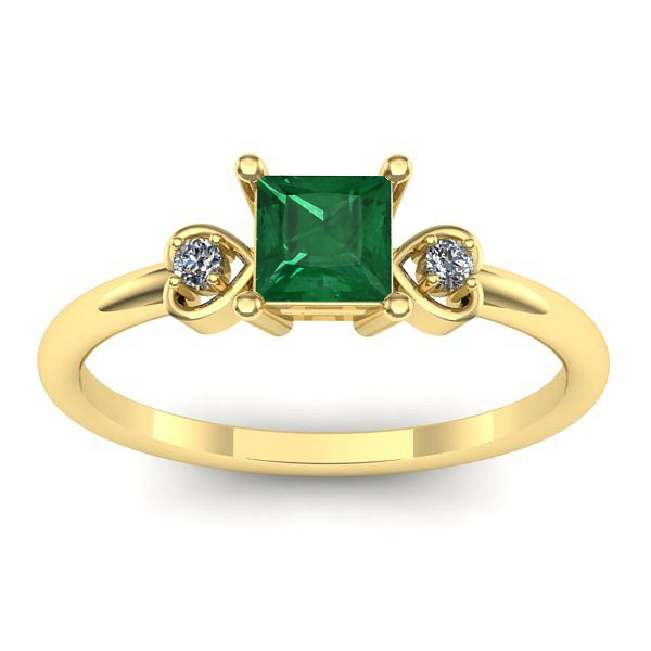 Inel cu smarald patrat