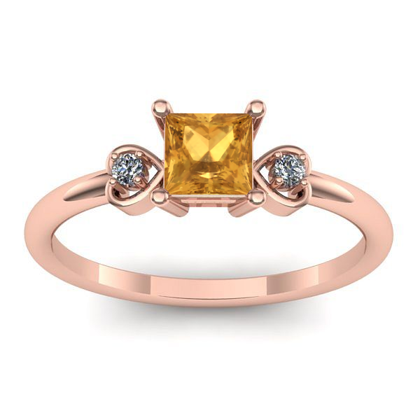 Inel de logodna cu citrin patrat