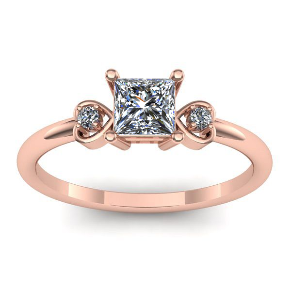 Inel cu safir alb patrat