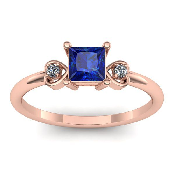 Inel de logodna cu safir patrat