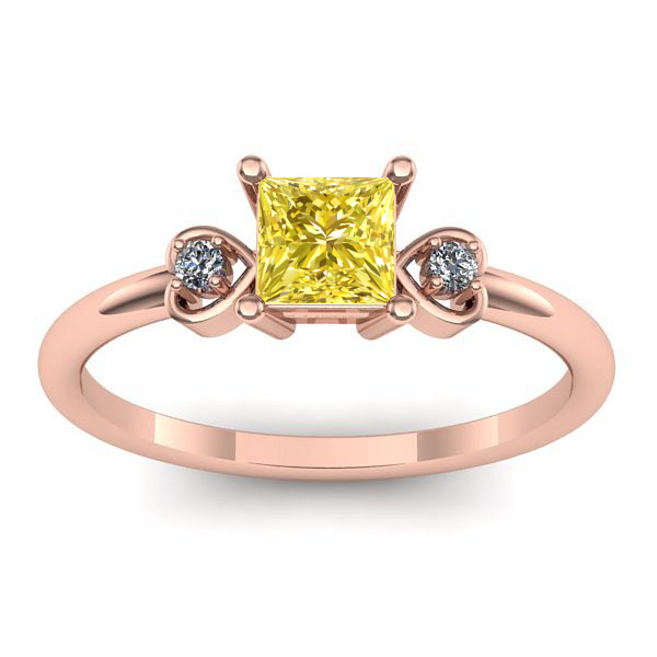 Inel cu safir galben patrat