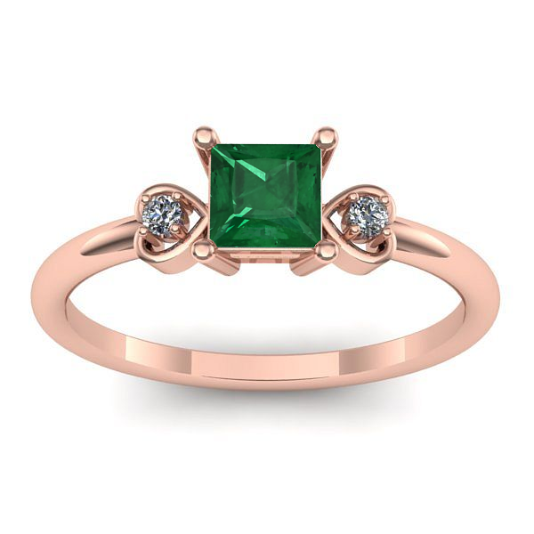 Inel logodna cu smarald patrat