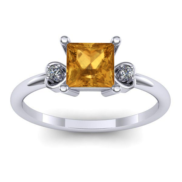 Inel cu citrin patrat