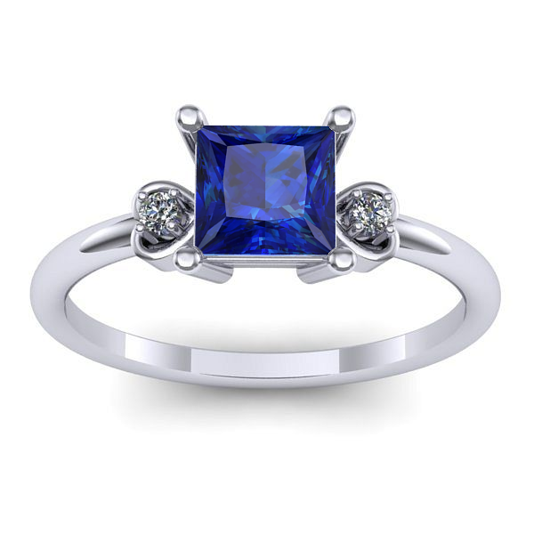 Inel logodna cu safir patrat