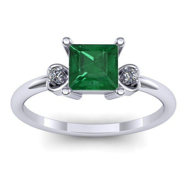 Inel cu smarald patrat