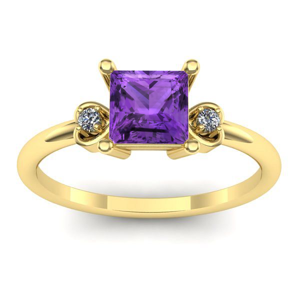 Inel de logodna cu ametist patrat