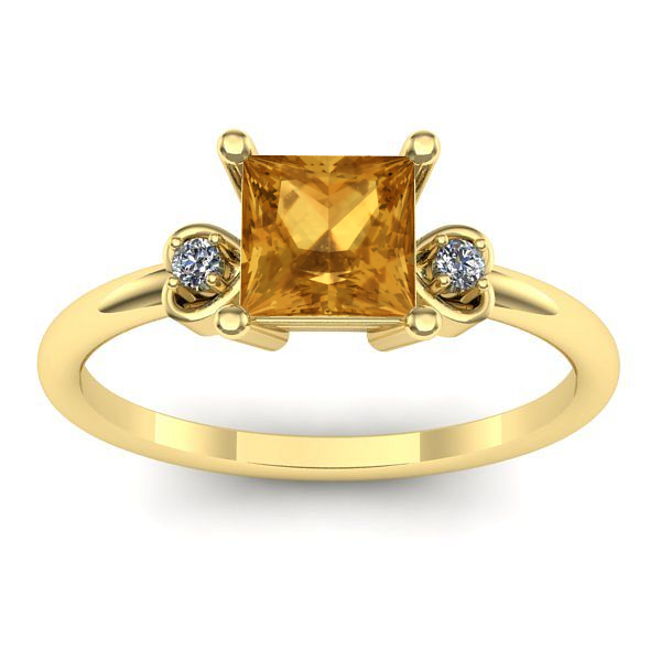 Inel logodna cu citrin patrat