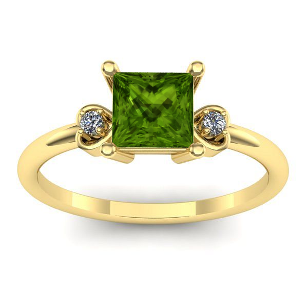 Inel cu peridot patrat