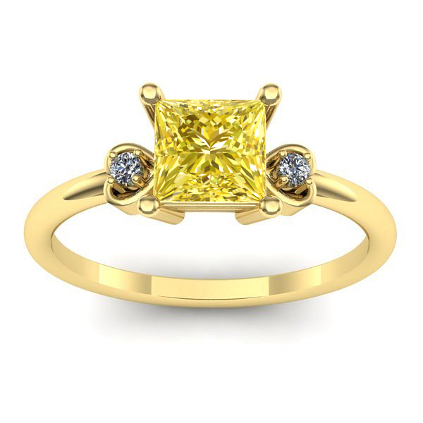 Inel cu safir galben patrat