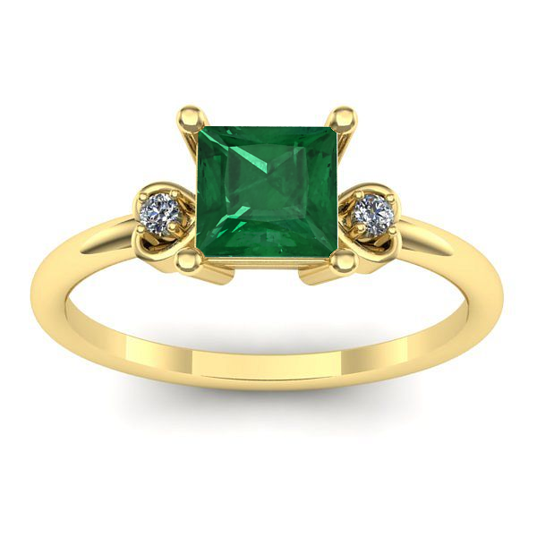 Inel logodna cu smarald patrat