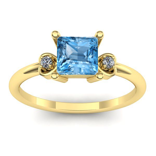 Inel de logodna cu topaz blue patrat