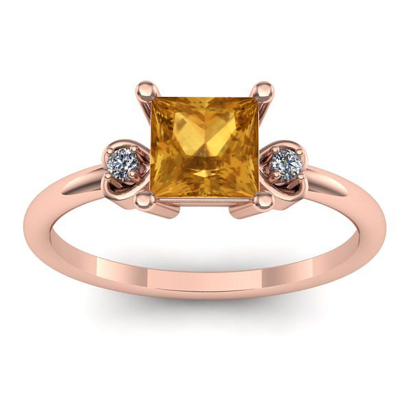 Inel cu citrin patrat