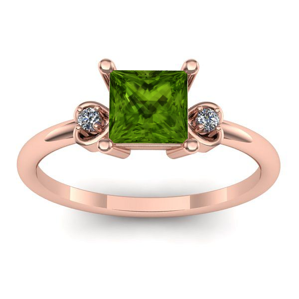 Inel logodna cu peridot patrat