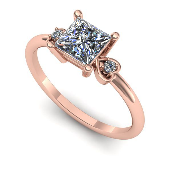 Inel logodna din aur roz cu diamant de laborator