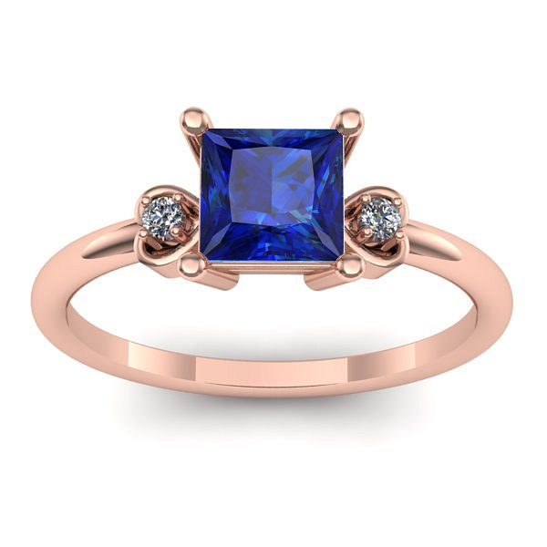 Inel de logodna cu safir patrat