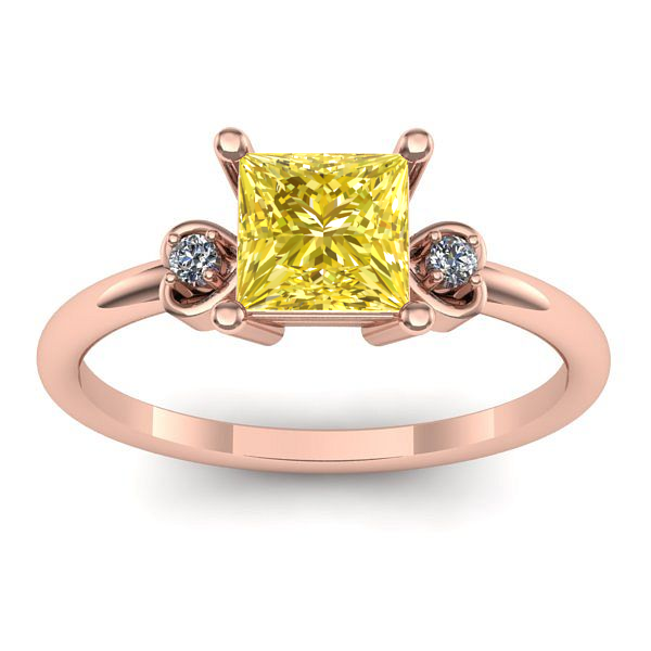 Inel cu safir galben patrat