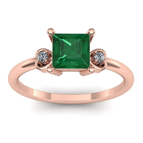 Inel de logodna cu smarald patrat