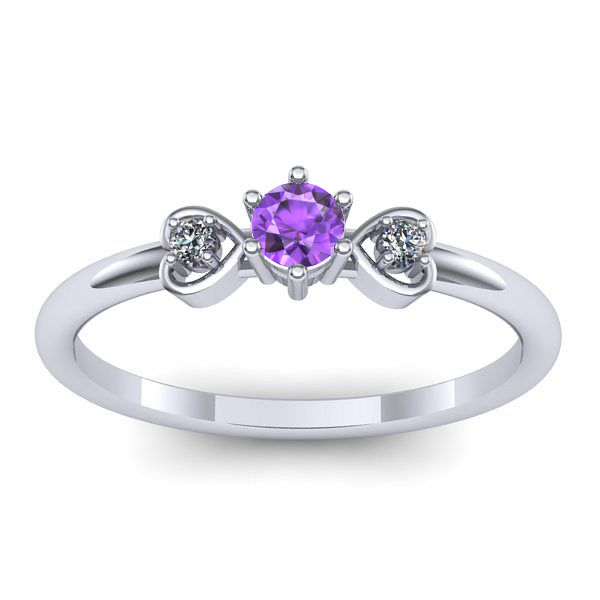 Inel cu ametist rotund