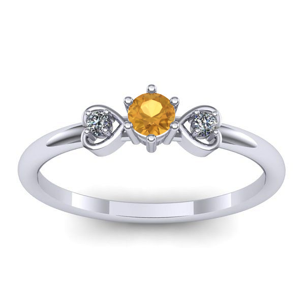 Inel cu citrin rotund