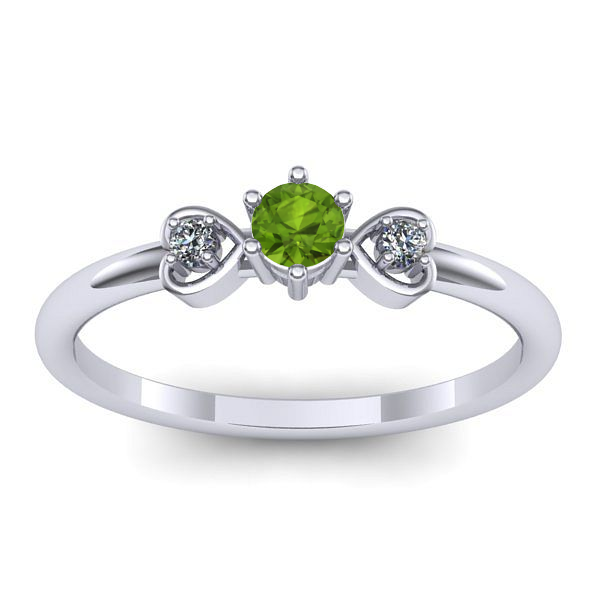 Inel de logodna cu peridot rotund