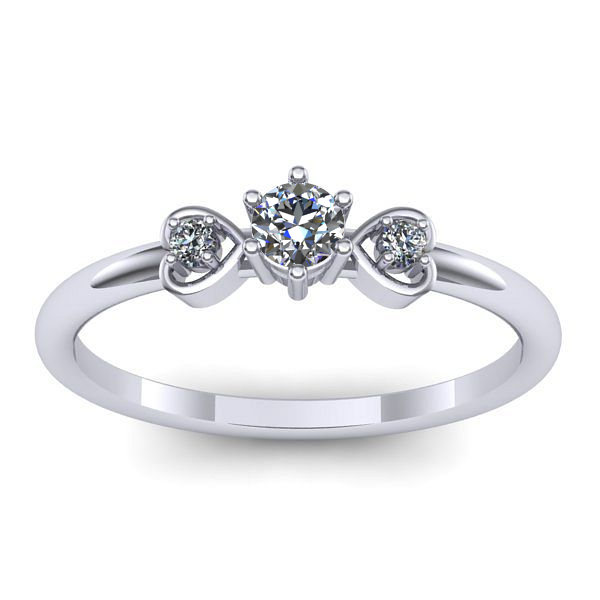 Inel cu safir alb rotund