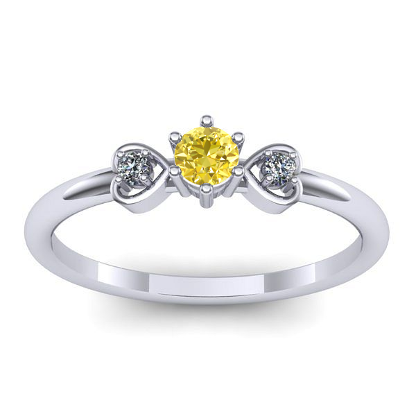 Inel de logodna cu safir galben rotund