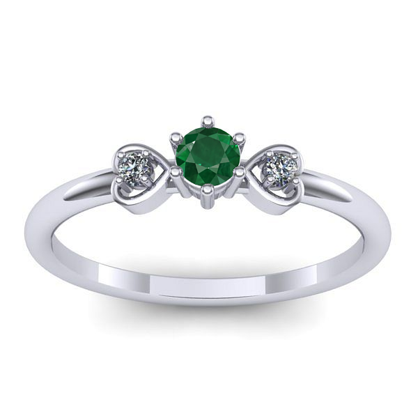 Inel cu smarald rotund