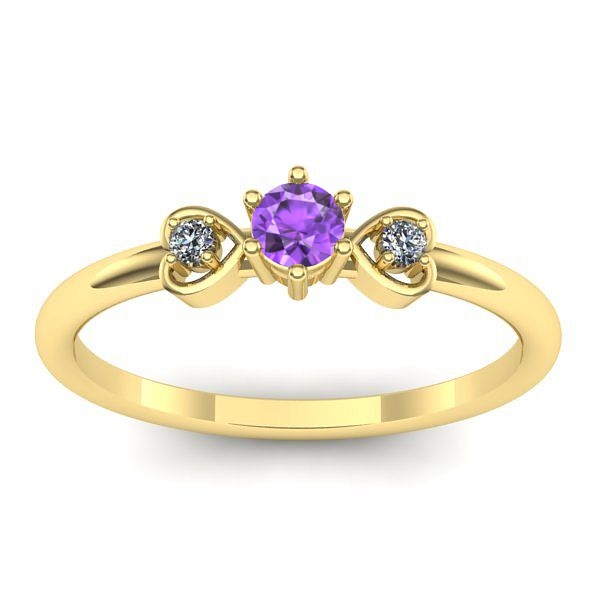 Inel cu ametist rotund