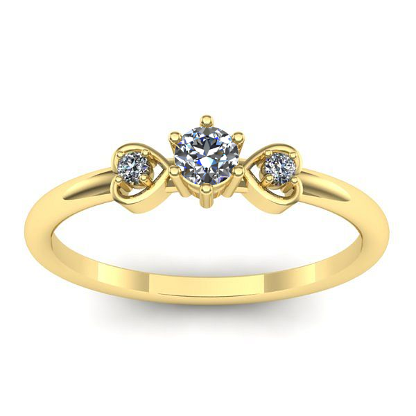 Inel cu diamant rotund