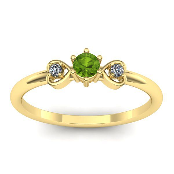 Inel de logodna cu peridot rotund
