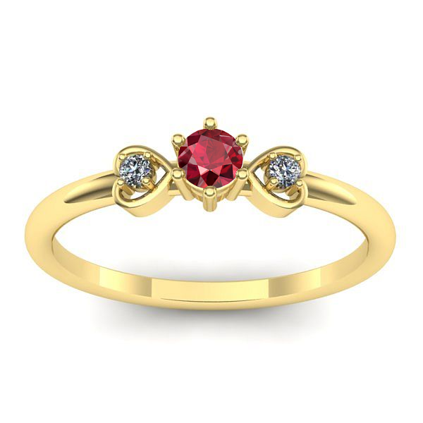 Inel logodna cu rubin rotund