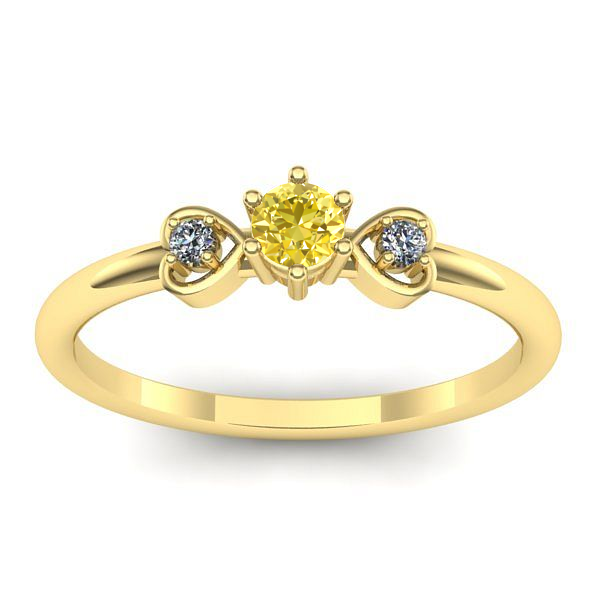 Inel logodna cu safir galben rotund