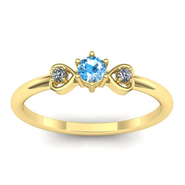 Inel logodna cu topaz blue rotund