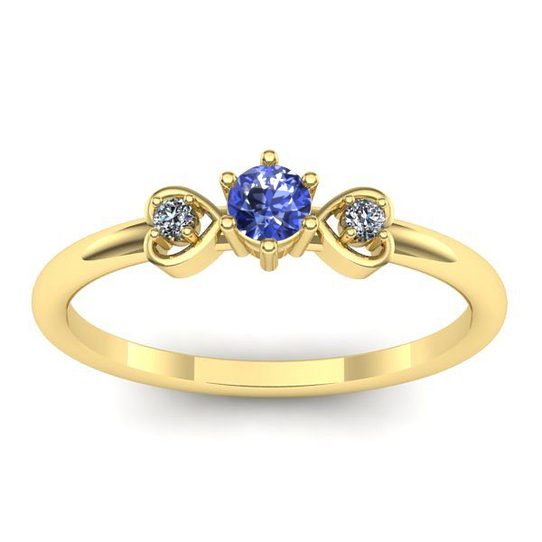 Inel de logodna cu tanzanit rotund