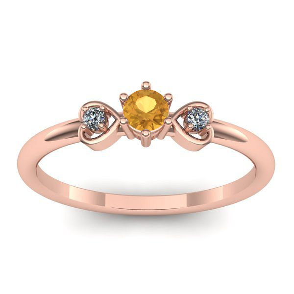 Inel de logodna cu citrin rotund