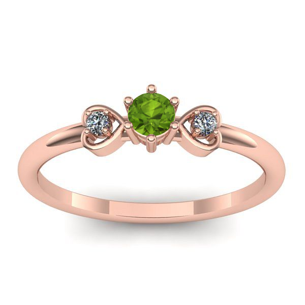 Inel logodna cu peridot rotund