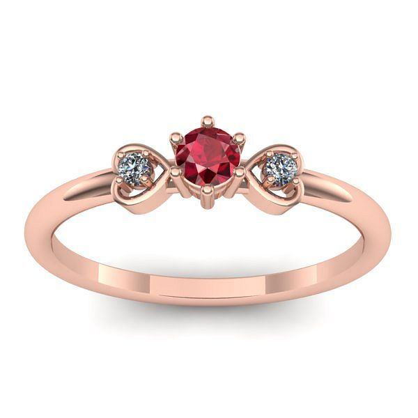 Inel cu rubin rotund