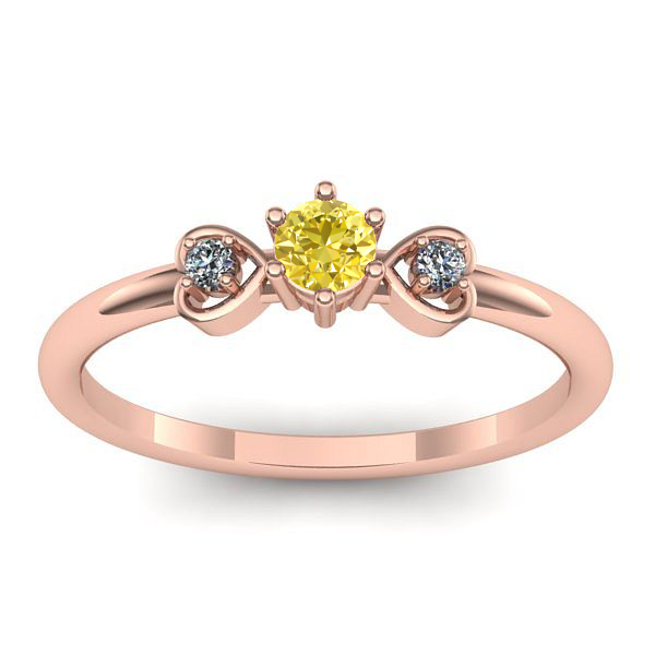 Inel de logodna cu safir galben rotund