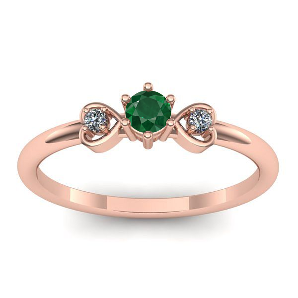 Inel de logodna cu smarald rotund