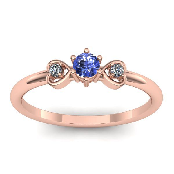 Inel de logodna cu tanzanit rotund