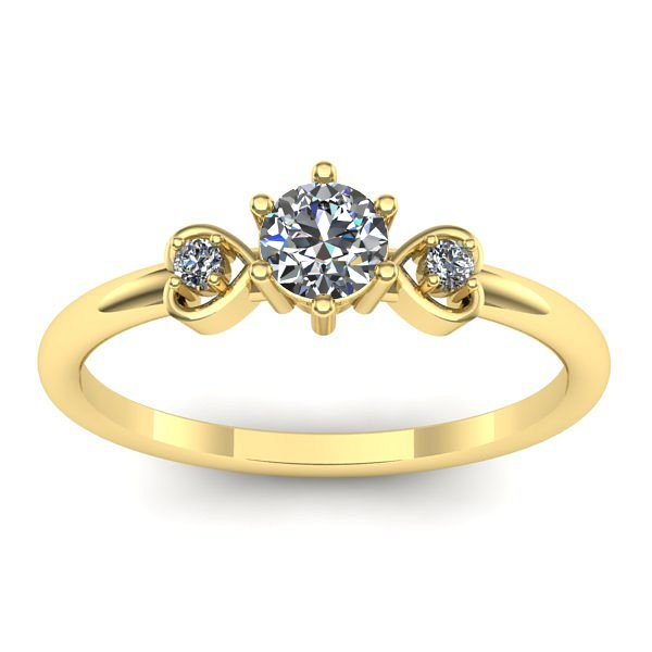Inel cu diamant rotund