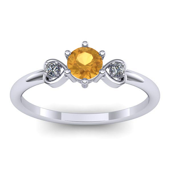 Inel logodna cu citrin rotund