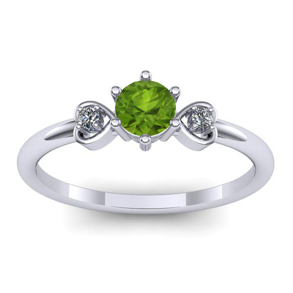 Inel de logodna cu peridot rotund