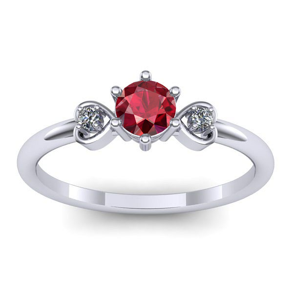 Inel logodna cu rubin rotund