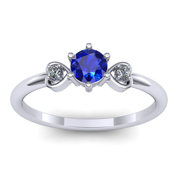 Inel logodna cu safir rotund