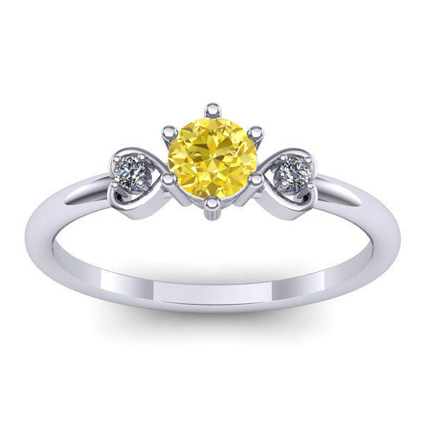 Inel cu safir galben rotund