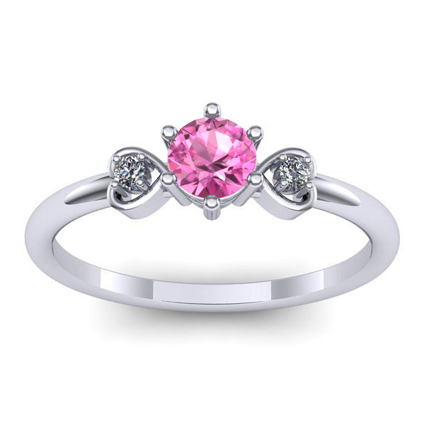 Inel cu safir roz rotund