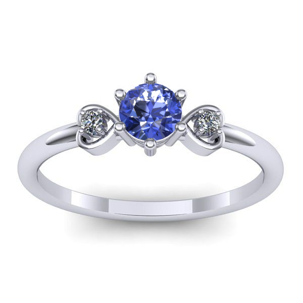 Inel de logodna cu tanzanit rotund