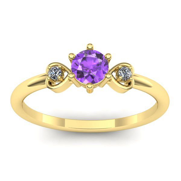 Inel de logodna cu ametist rotund