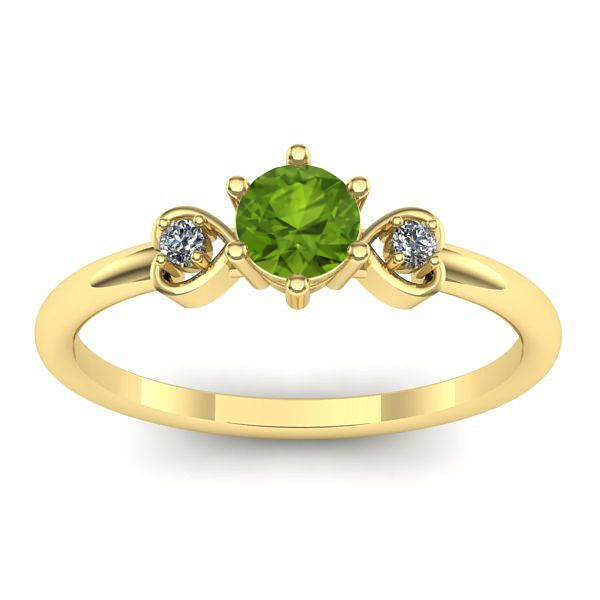 Inel cu peridot rotund